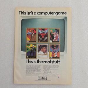Vintage Print Ad Skybox NBA logo card basketball trading cards 8x10 1991